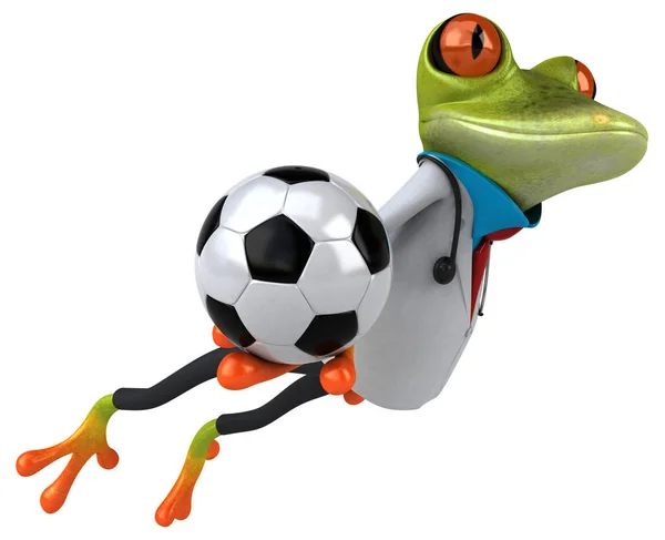 Frosch Figur Mit Ball Illustration — Stockfoto