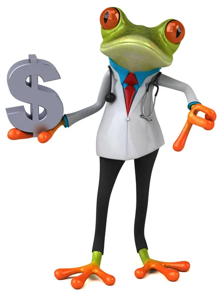 Frog Γιατρός Δολάριο Εικονογράφηση — Φωτογραφία Αρχείου