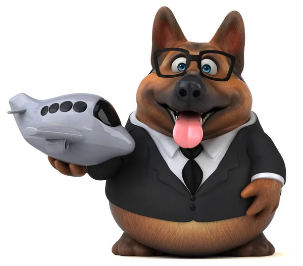 Fun Cartoon Character Plane Illustration — Stock Photo, Image