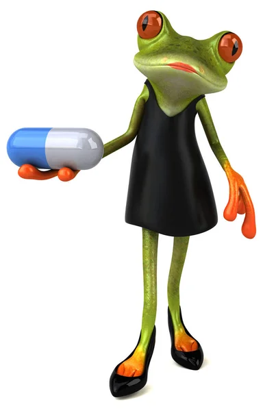 Αστείος Βάτραχος Χαρακτήρας Χάπι Απεικόνιση — Φωτογραφία Αρχείου