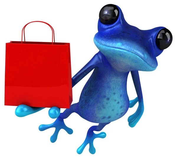 Frosch Figur Mit Tasche Illustration — Stockfoto