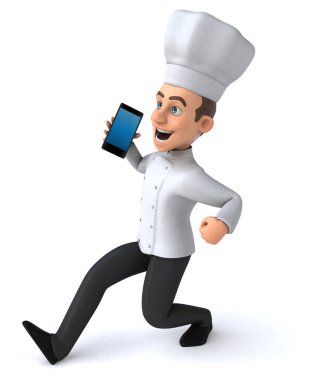 eğlenceli çizgi film karakteri ile smartphone - 3d çizim