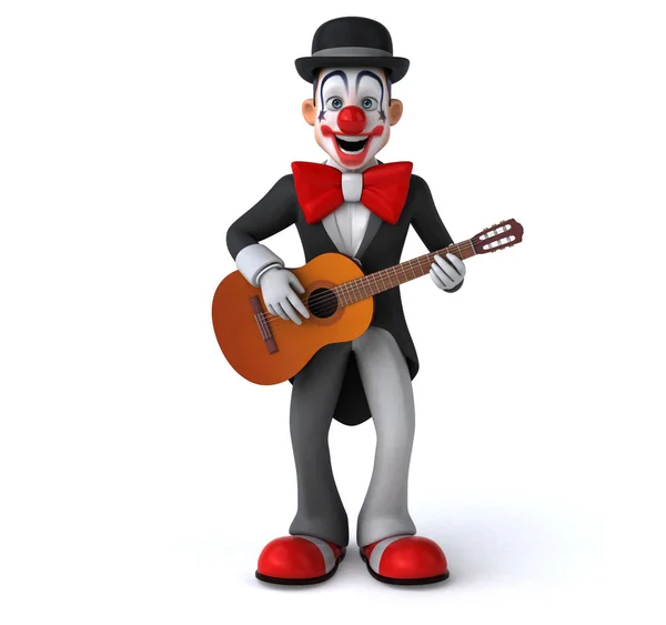 Spaß Cartoon Figur Mit Gitarre Illustration — Stockfoto