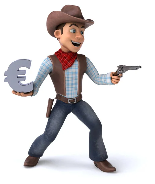 Divertido Personaje Dibujos Animados Con Euro Ilustración — Foto de Stock