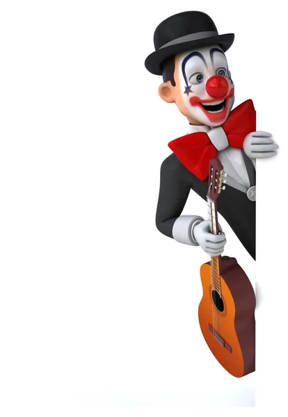 Spaß Cartoon Figur Mit Gitarre Illustration — Stockfoto