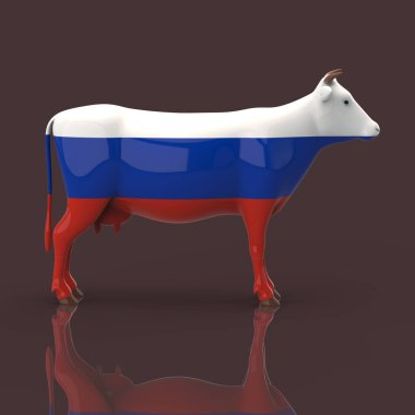Cow kavramı-3D Illustration