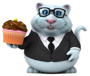 Cupcake - 3d çizim ile eğlenceli çizgi film karakteri