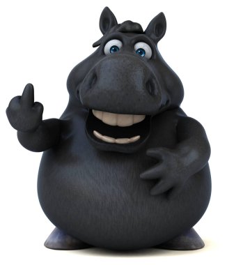 Eğlenceli at karakteri - 3D İllüstrasyon