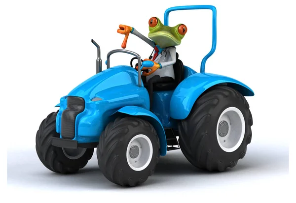 Fun Frog Tractor Illustration — Stock Photo, Image