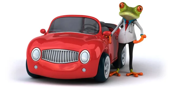Fun Cartoon Character Car Illustration — Stock Photo, Image