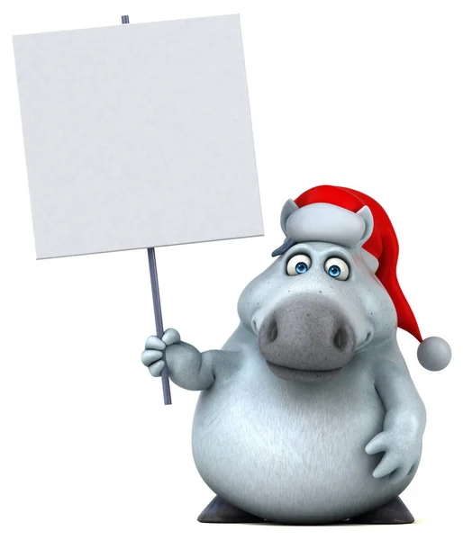Fun Cartoon Character Santa Hat Illustration — Stock Photo, Image