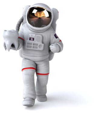 Eğlenceli çizgi film karakteri ile diş - 3d çizim