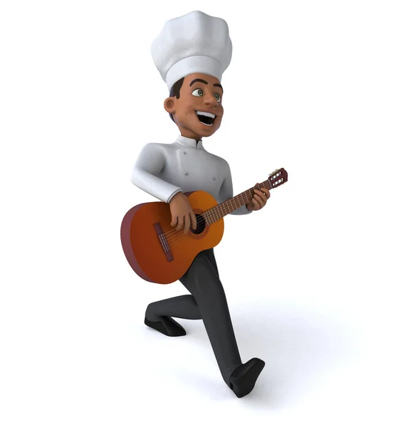 Spaß Cartoon Figur Mit Gitarre Illustration — Stockfoto