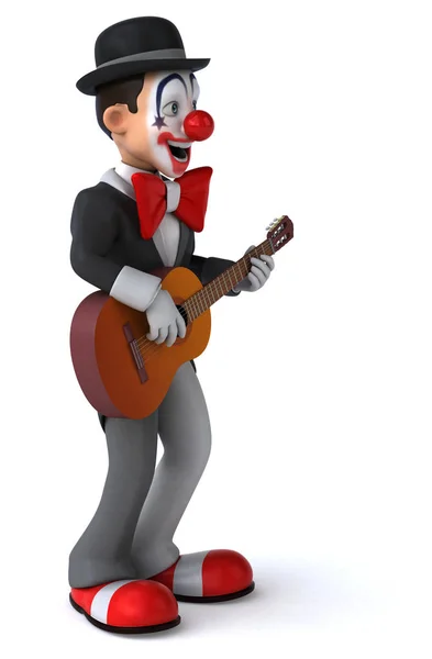 Spaß Cartoon Figur Mit Gitarre Illustration — Stockfoto