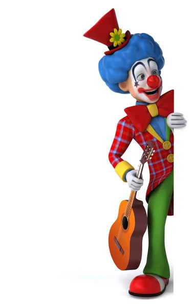 Spaß Cartoon Figur Mit Gitarre Illustration — Stockfoto