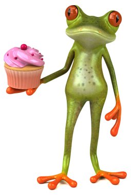 Cupcake - 3d çizim ile eğlenceli çizgi film karakteri