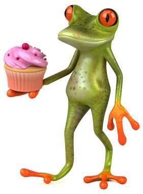 Cupcake - 3d çizim ile eğlenceli çizgi film karakteri