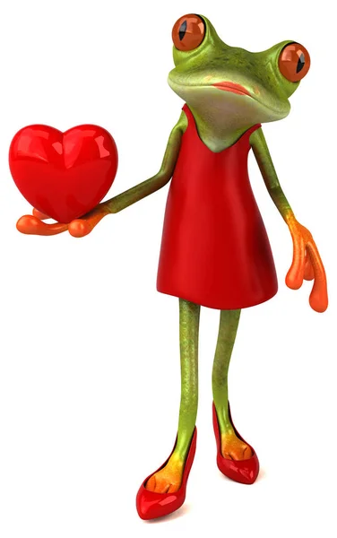 Fun Cartoon Character Heart Illustration — Stock Photo, Image