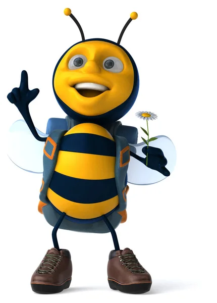 Fun Backpacker Bee Illustratie — Stockfoto
