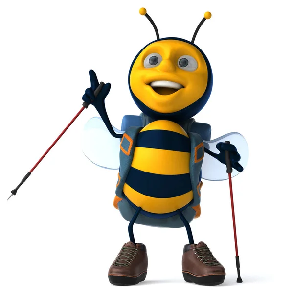 Zabawa Backpacker Bee Ilustracja — Zdjęcie stockowe