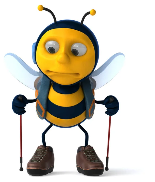 Zabawa Backpacker Bee Ilustracja — Zdjęcie stockowe