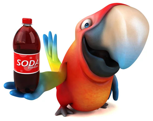 Divertido Personaje Dibujos Animados Con Soda Ilustración — Foto de Stock