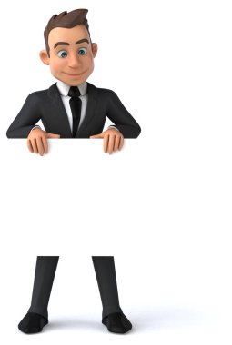 Eğlenceli iş adamı karakter - 3d çizim