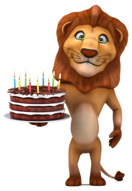 Eğlenceli çizgi film karakteri ile kek - 3d çizim