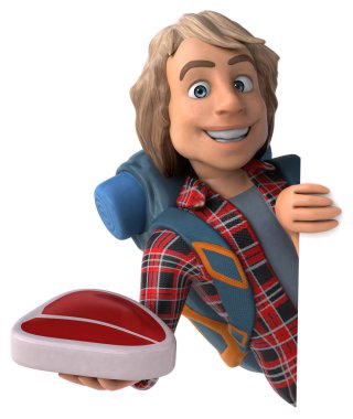 Et - 3d çizim ile eğlenceli çizgi film karakteri