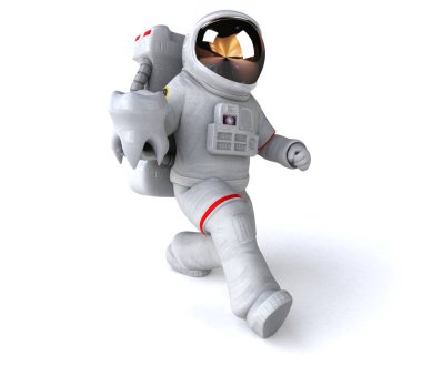 Eğlenceli çizgi film karakteri ile diş - 3d çizim