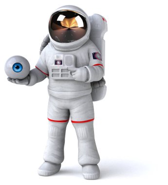 Eğlenceli çizgi film karakteri ile göz - 3d çizim 