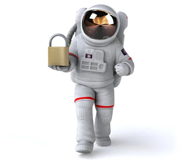 Fun Cartoon Character Padlock Illustration — Stock Photo, Image