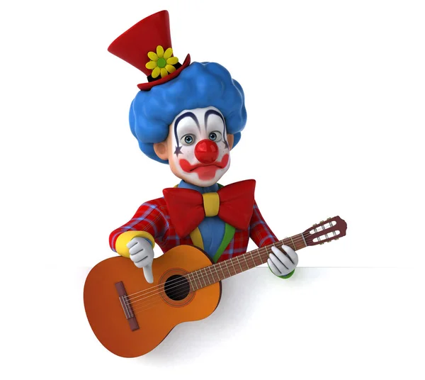 Spaß Cartoon Figur Mit Gitarre Illustration — Stockfoto