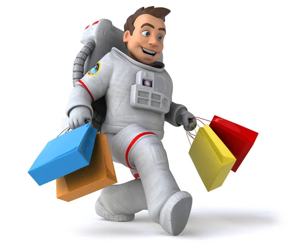 Fun Cartoon Character Shopping Illustration — Stock Photo, Image