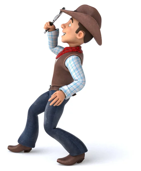 Personagem Cowboy Divertido Ilustração — Fotografia de Stock