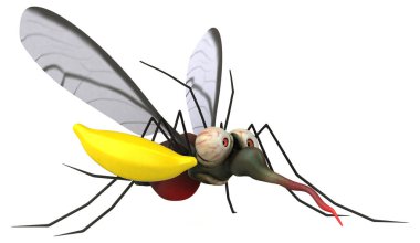 Banans ile Sivrisinek - 3d İllüstrasyon