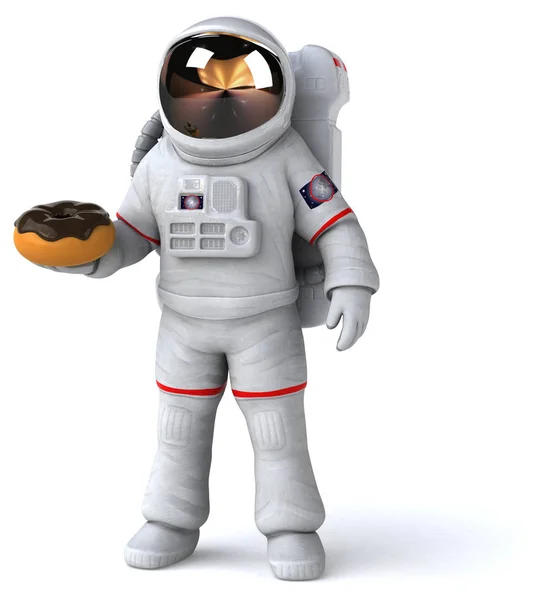 Astronaute Amusant Avec Beignet Illustration — Photo