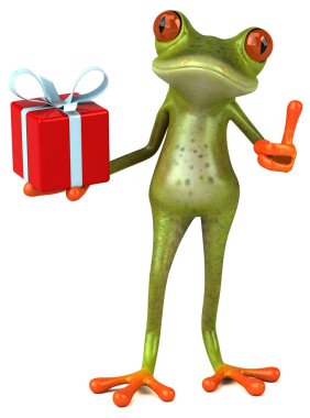 Fift ile Eğlenceli kurbağa - 3d İllüstrasyon