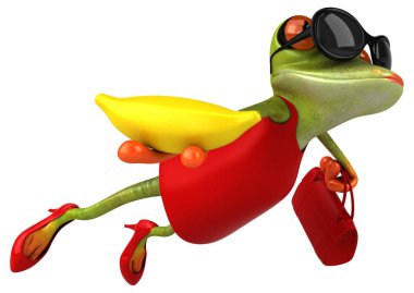 Muzlu eğlenceli kurbağa - 3D Görüntü