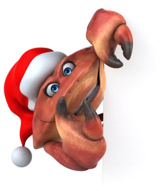 Eğlenceli yengeç karakteri - 3D Görüntü