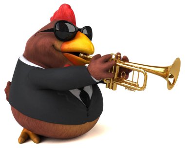 Eğlenceli tavuk oyunu - 3D İllüstrasyon