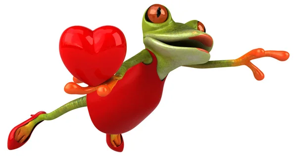 Fun Frog Heart Illustration — Stok Foto