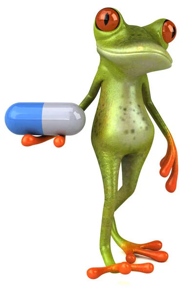 Frosch Mit Pille Illustration — Stockfoto