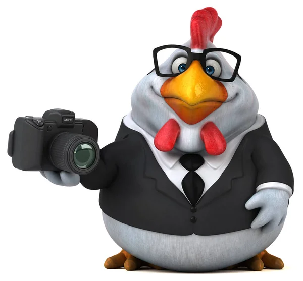 Lustiges Huhn Mit Kamera Illustration — Stockfoto