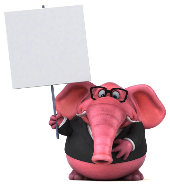 象のキャラクター 3Dイラスト — ストック写真