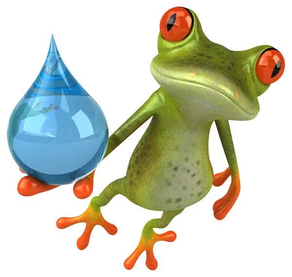 带三维动画的有趣青蛙 — 图库照片