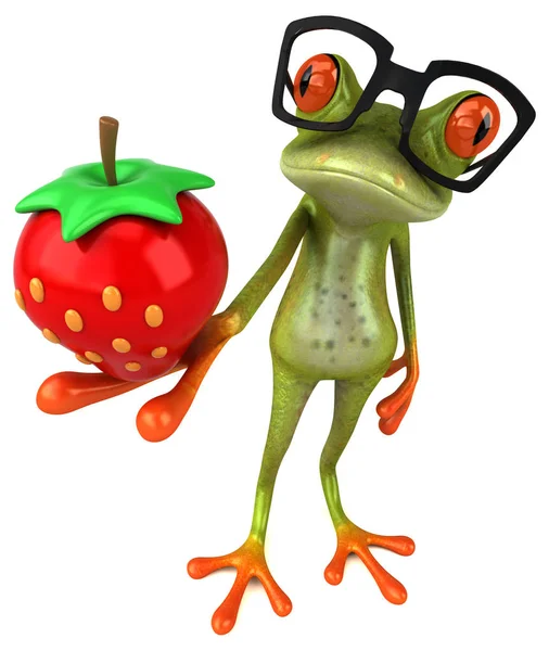 Fun Βάτραχος Φράουλα Εικονογράφηση — Φωτογραφία Αρχείου