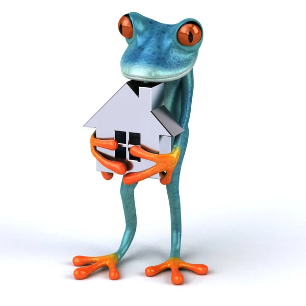 Fun Frog House Illustration — Stock Photo, Image