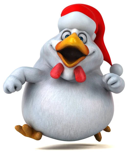 Diversão Frango Papai Noel Ilustração — Fotografia de Stock