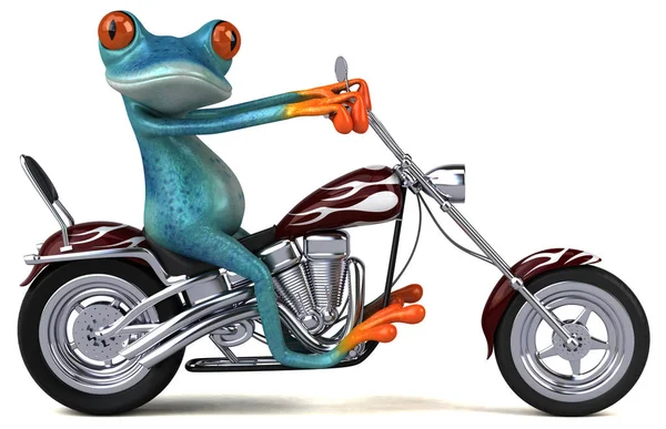 Zábava Kreslené Postavičky Motocykl Ilustrace — Stock fotografie